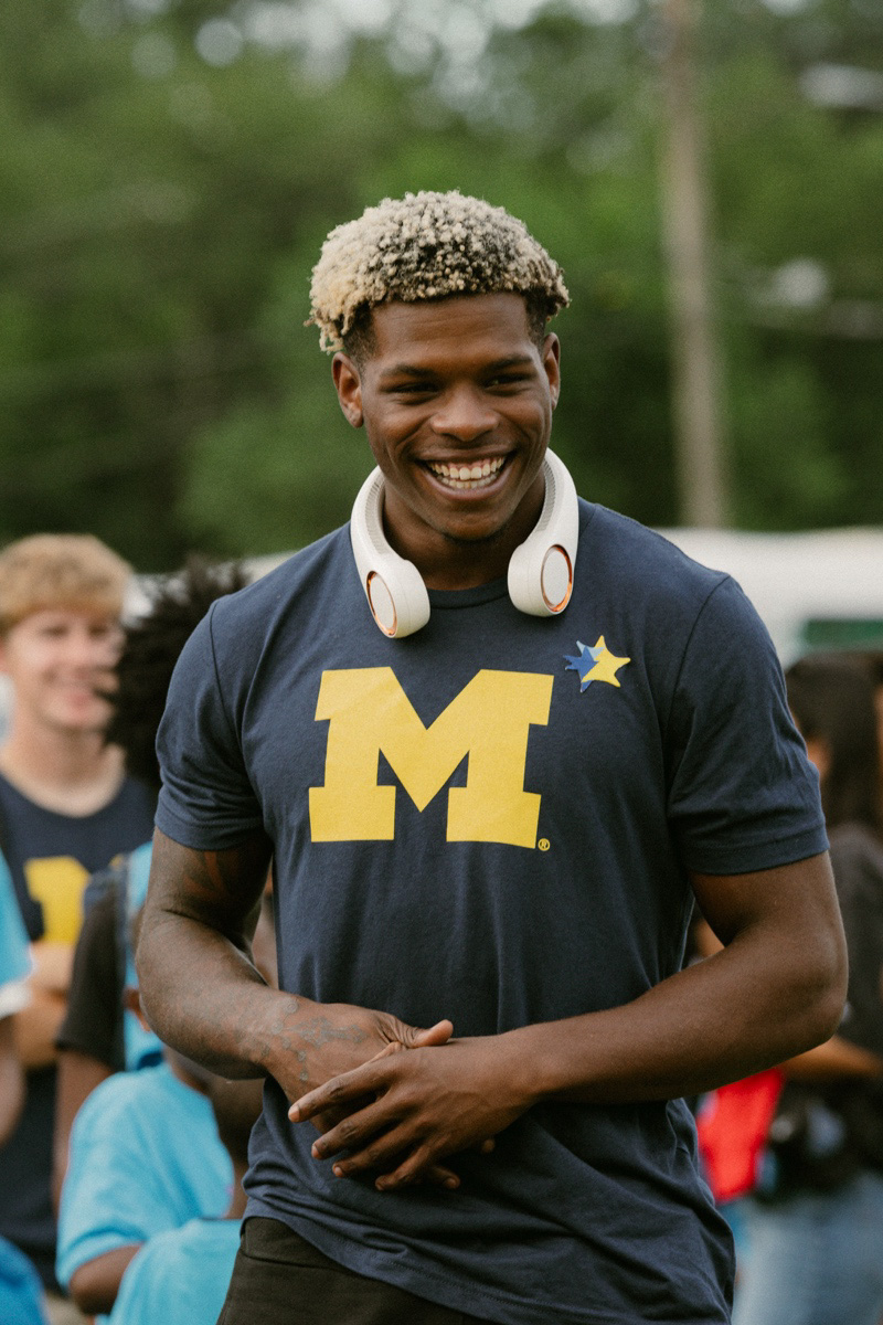 Andrew Marsh, University of Michigan wide receiver at UMCU event