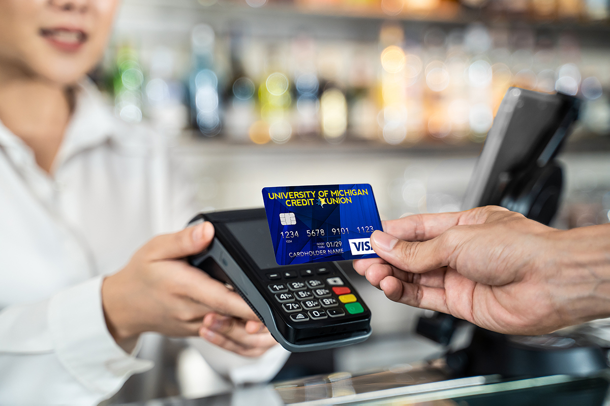 credit card at a register
